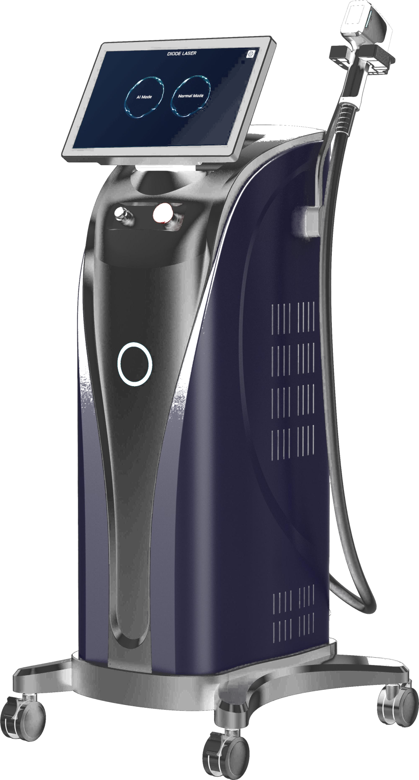 Regent R7 Diode laser platform with 15.6 inch touchscreen interface and quick-release treatment handpiece
